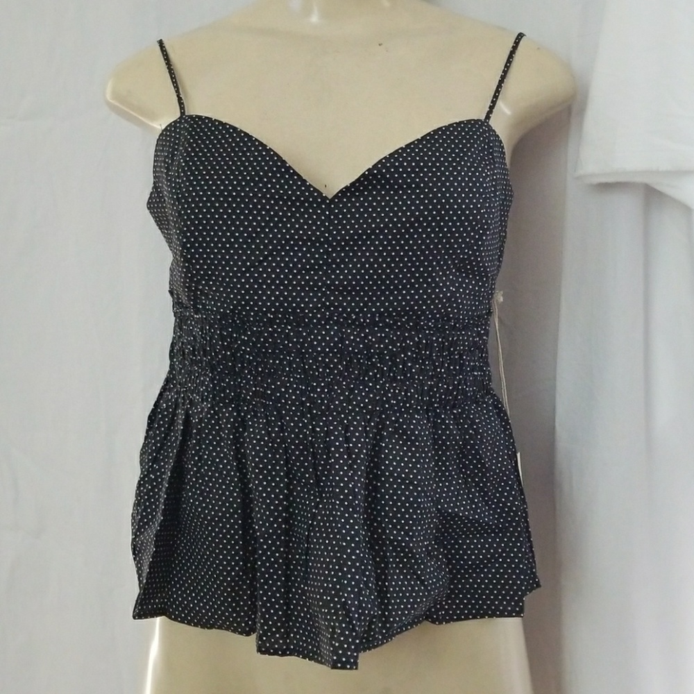 Crop Polka dot blouse top spaghetti straps